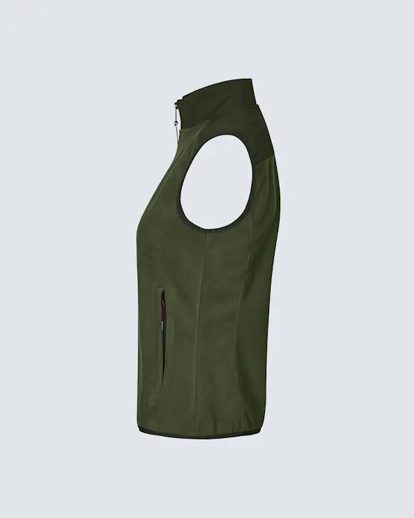 ID Identity fleecevest af bundet materiale til damer Olivengrøn