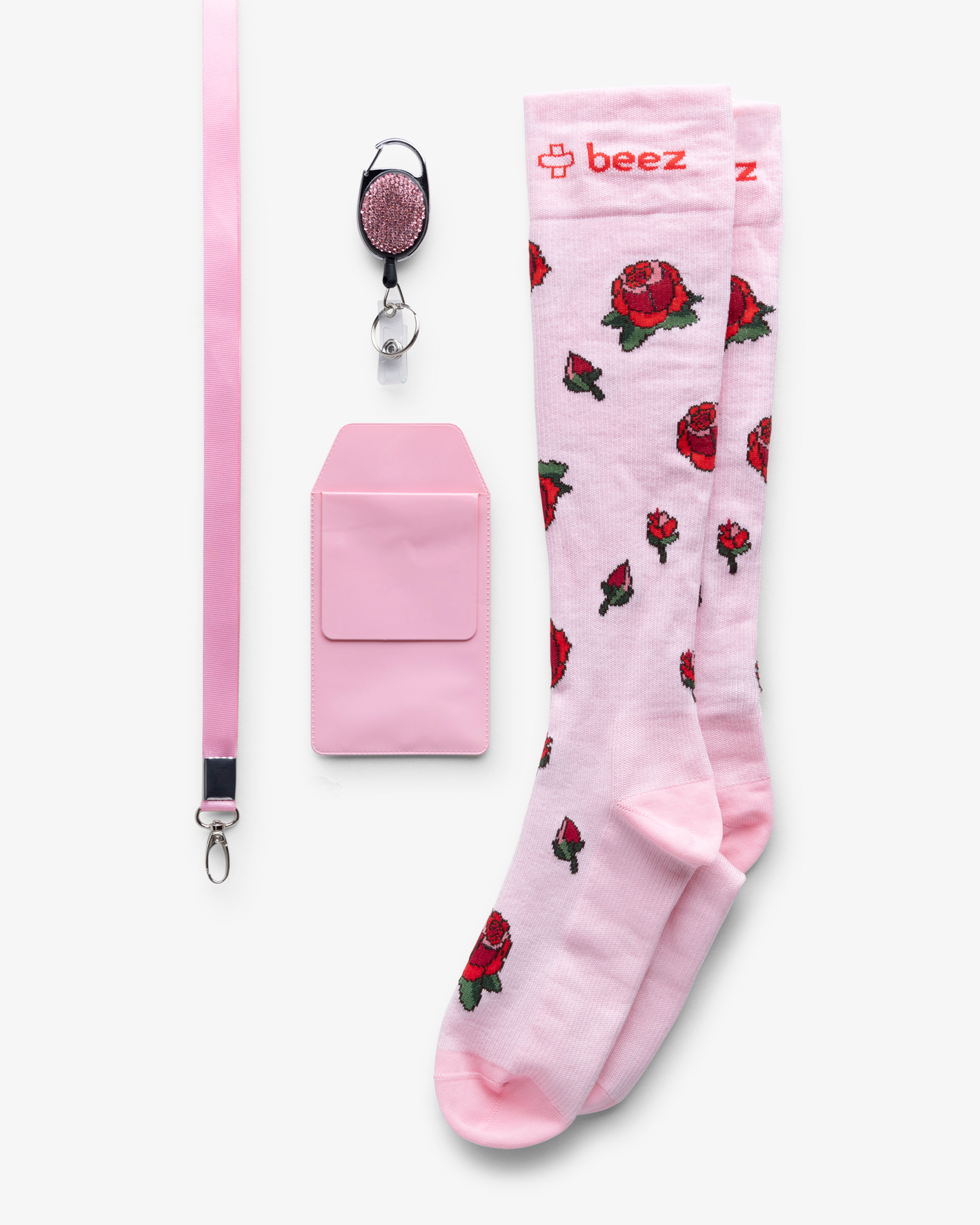 Kompressionsstrumpf-Set Rosen Rosa