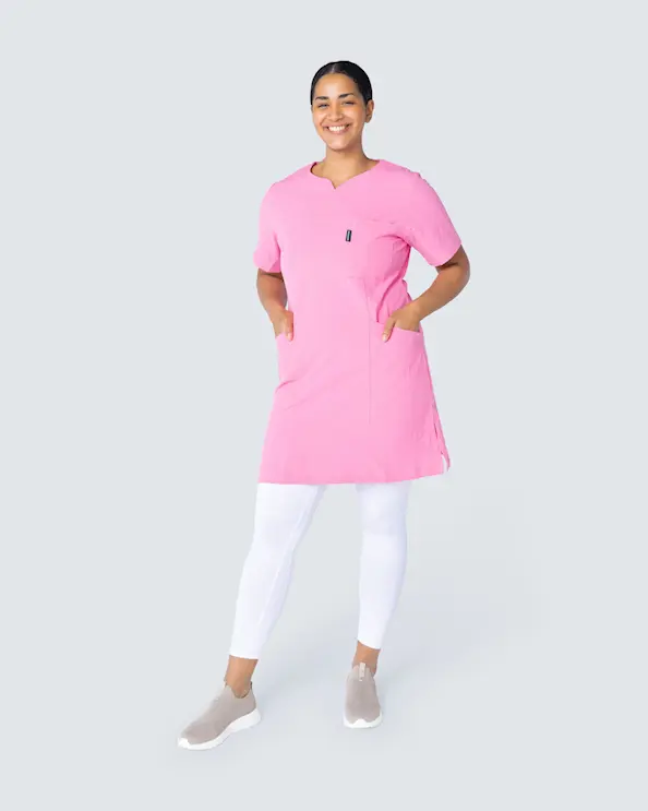 Almedahls Rosa Krinklad Klänning