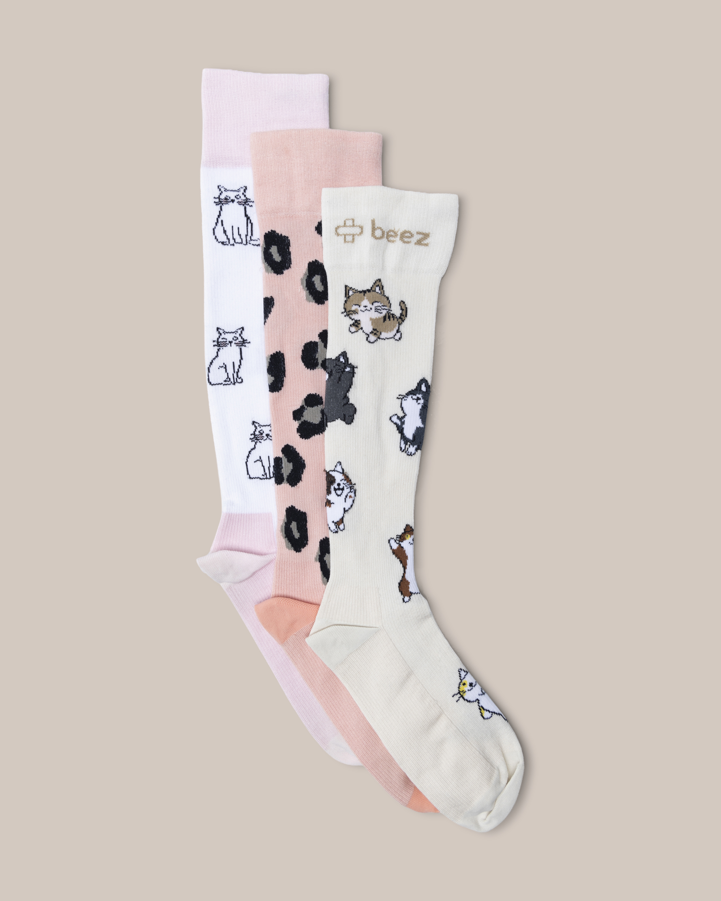 Stödstrumpor Djurmix 3-pack