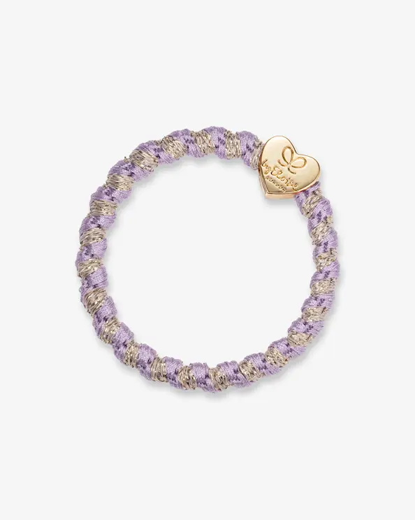 byEloise Hårsnodd Woven Gold Heart   Lavendel