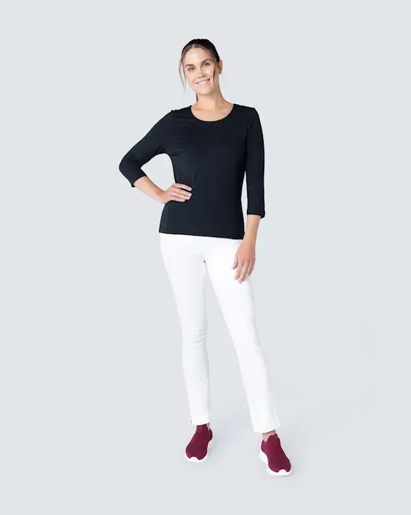 WAW Ladies Soft ¾ Sleeve Black