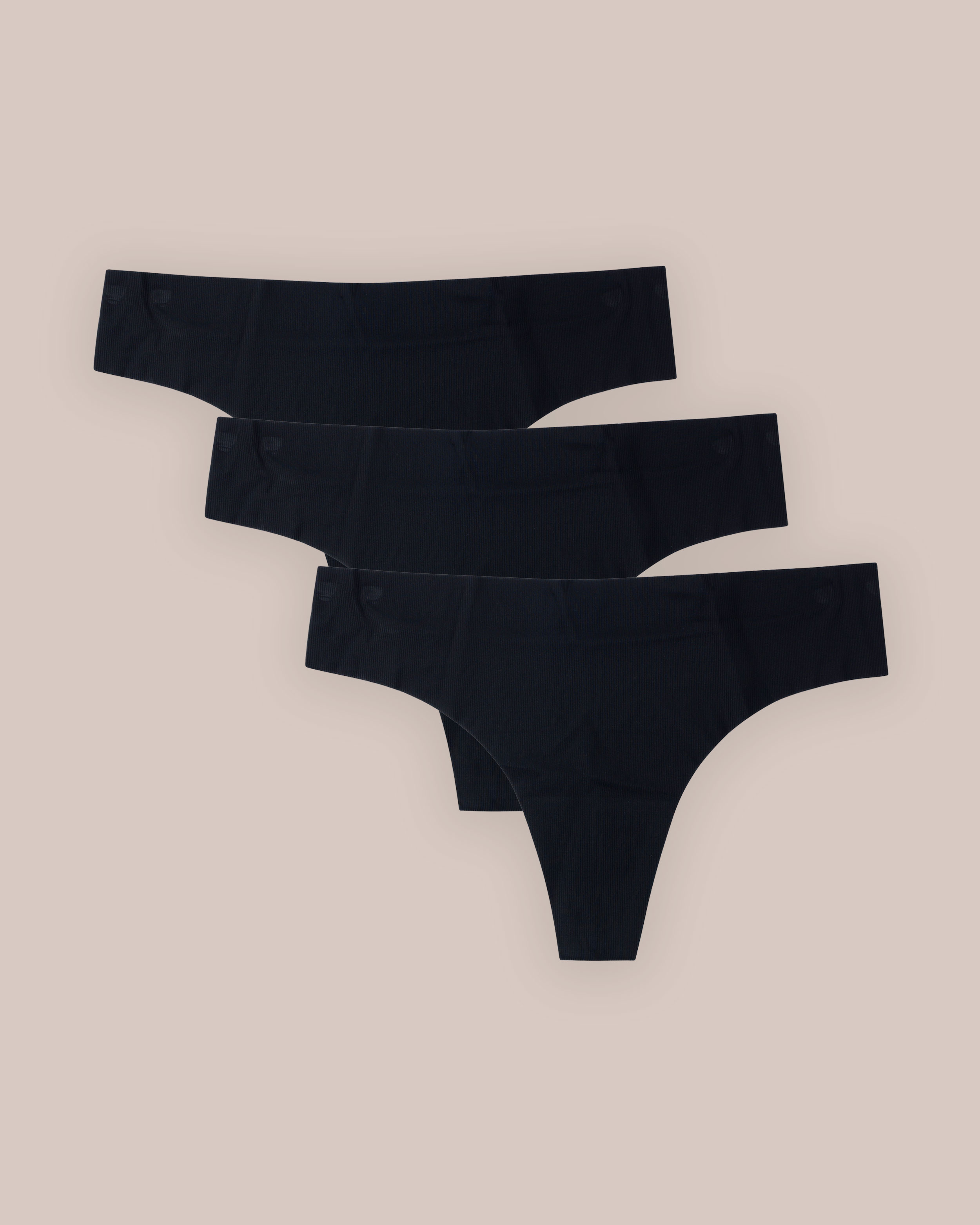 Stringtruse Lasercut Svart 3-pakning