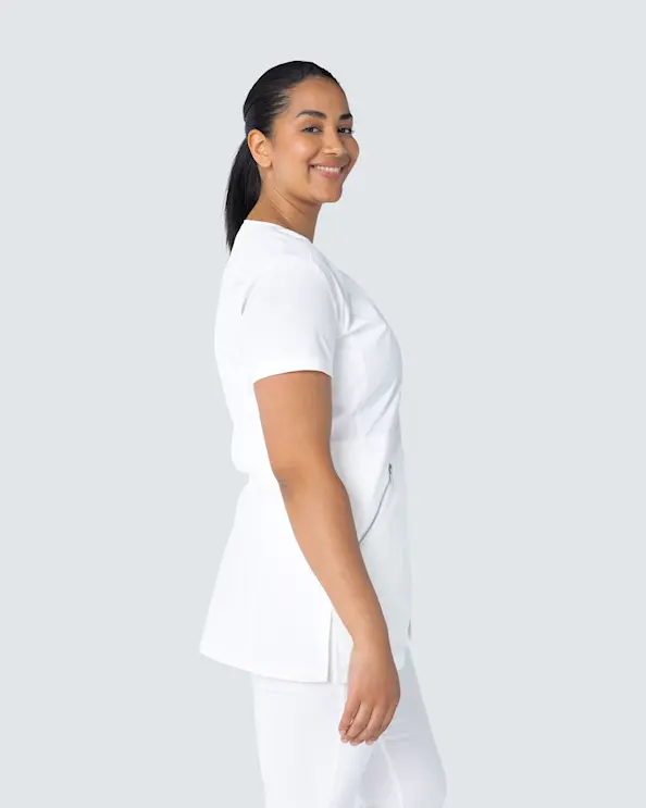 WAW Leah Zip Top White