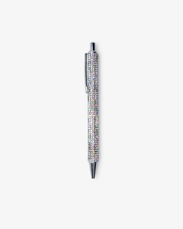 Penn med glittersteiner Transparent
