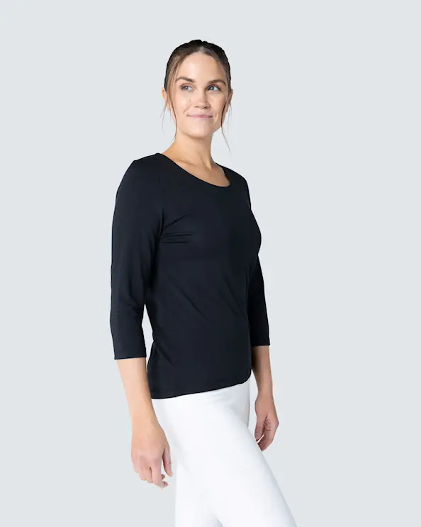 WAW Ladies Soft ¾ Sleeve Black