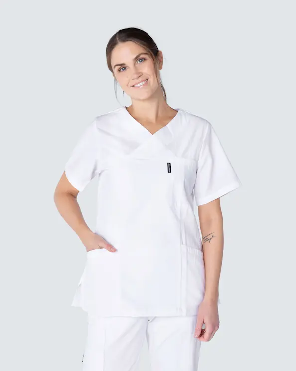 Almedahls Hvit Kriklet Kittel Dame