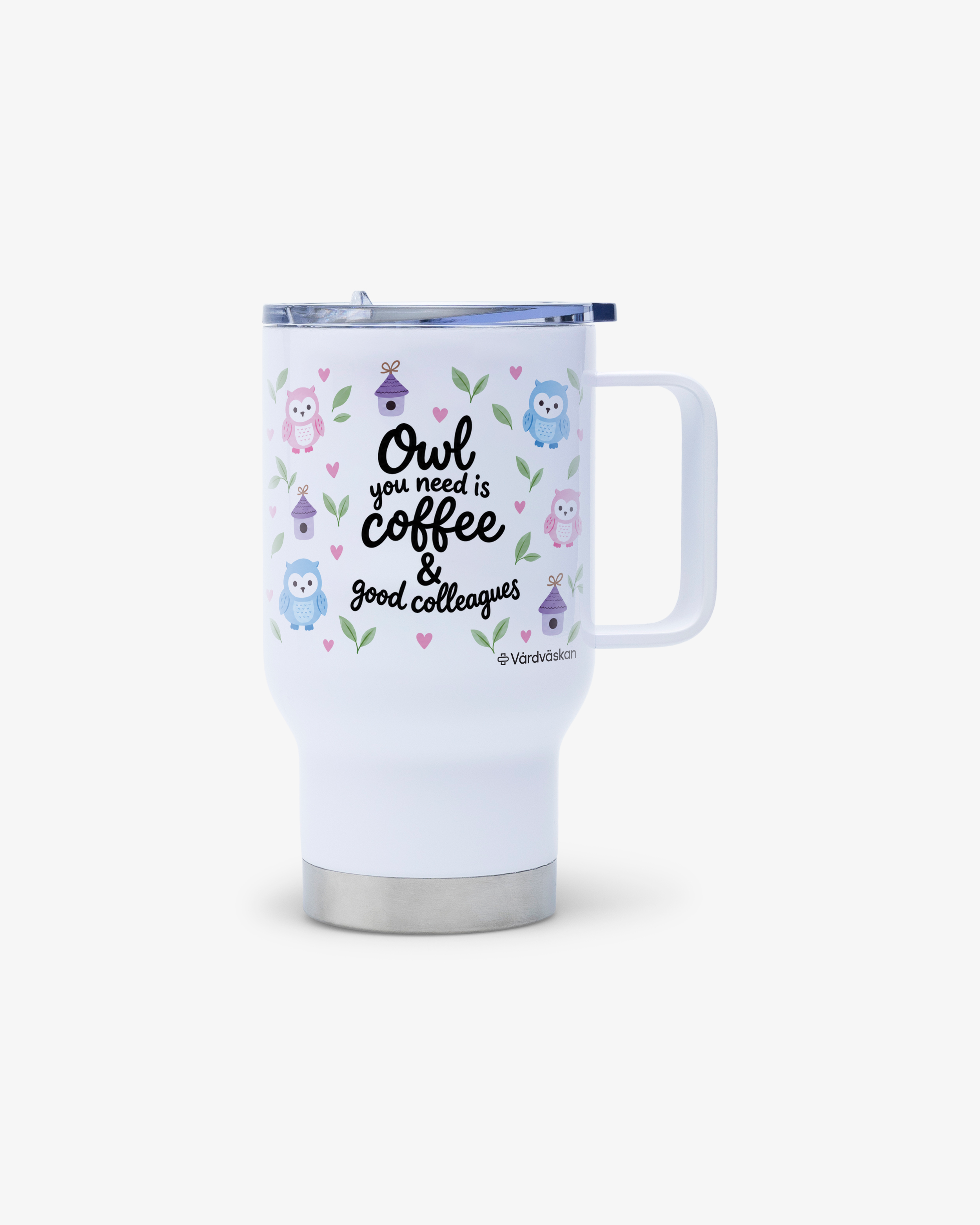 Termosmugg Owl you need is coffee Blå