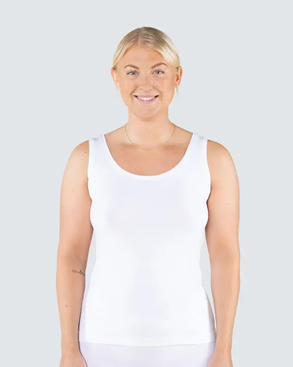 Singlet Ellen Bambus Brede Skulderstropper Hvit