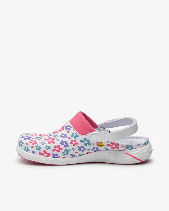 Safety Jogger Dany Slip in ESD Arbetssko Rosa Blommig