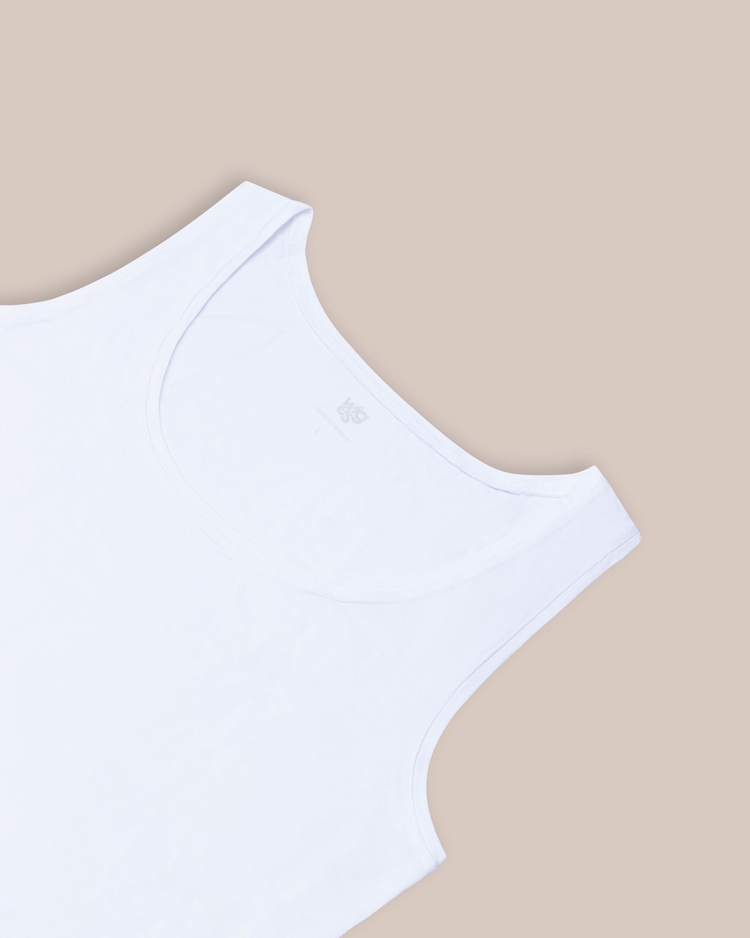 Singlet Ellen Bambus Brede Skulderstropper Hvit