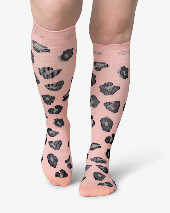 Beez Kompressionsstrümpfe Oceana Leopard Rosa