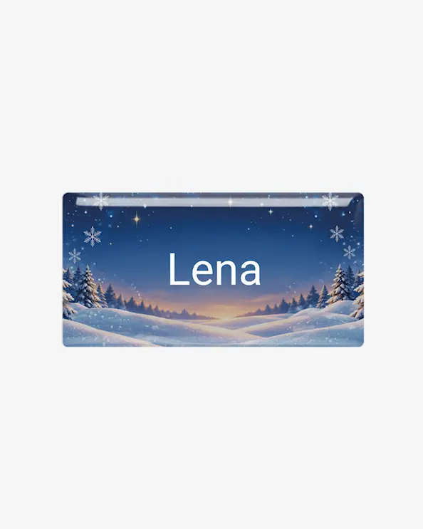 Namnbricka rektangulär magnetfäste Winter Night
