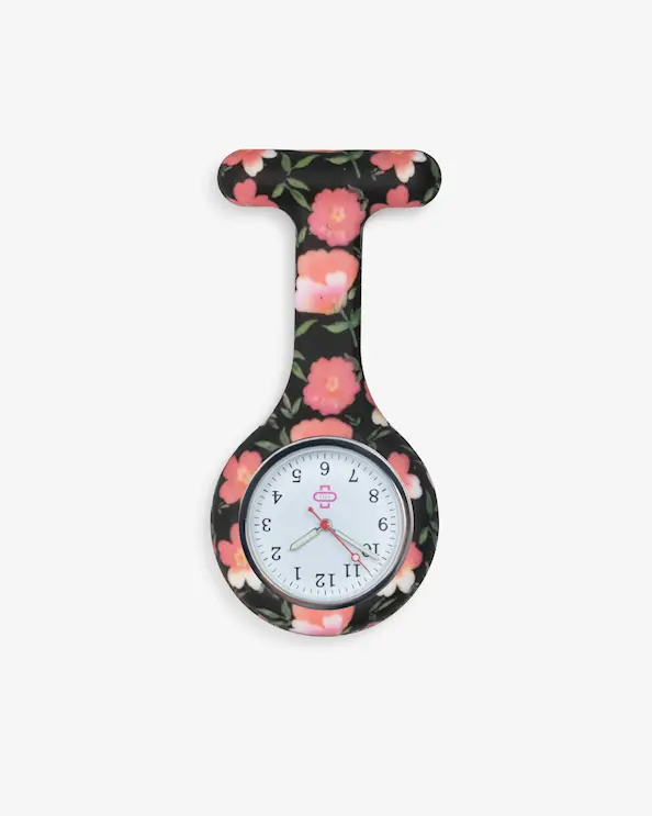 Sygeplejerskeur Flower Black floral