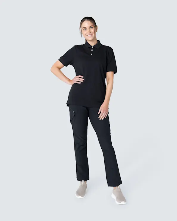 South West Morris Musta Piké Unisex Valkoiset Painikkeet