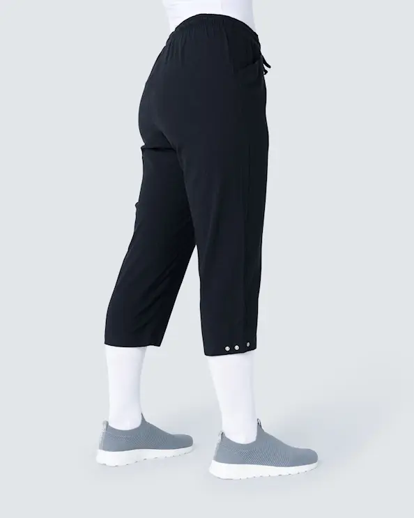 South West Cotton Crinkle Cid Capribyxa Unisex Svart