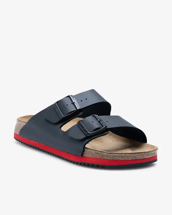 Birkenstock Pro Arizona Sandal Smal Svart, Röd Sula