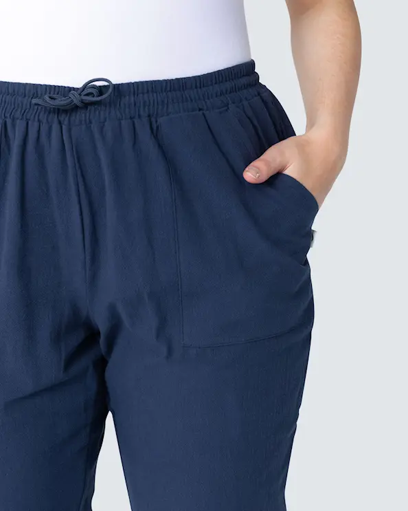 Hejco Crinkle Drew Mörkblå Byxa Unisex