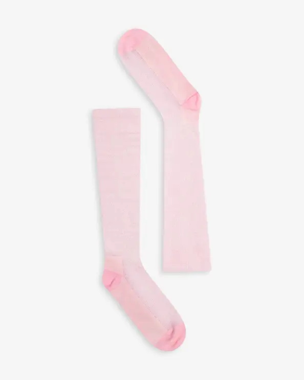 Beez Stödstrumpa Velma Glittrig Rosa