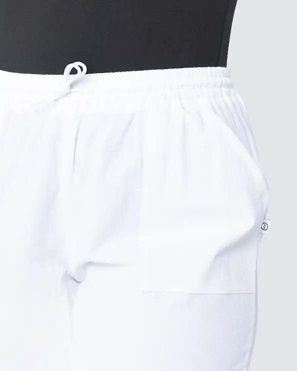 Hejco Crinkle Drew Hvide Bukser Unisex