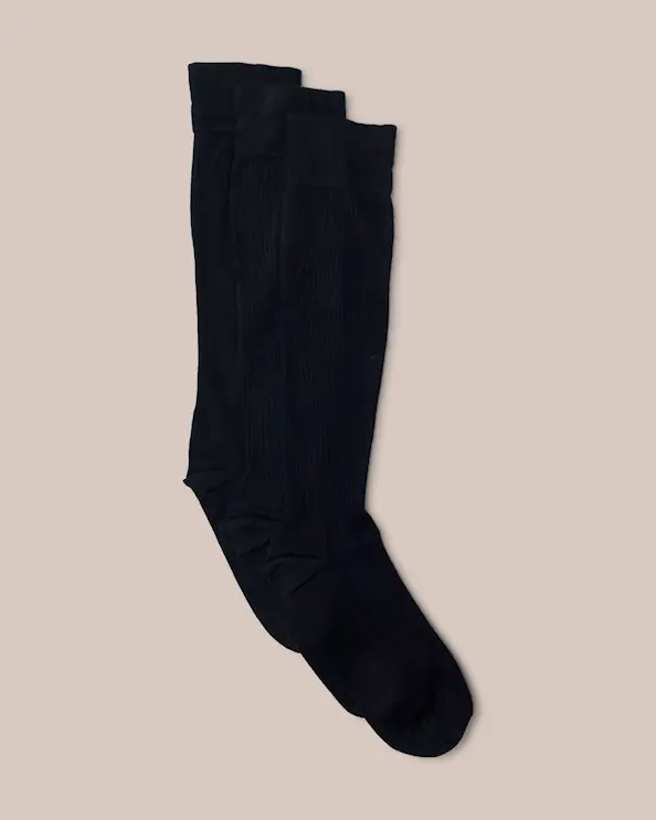 Stödstrumpor Hedvig/Hani Bambu Svart 3-pack