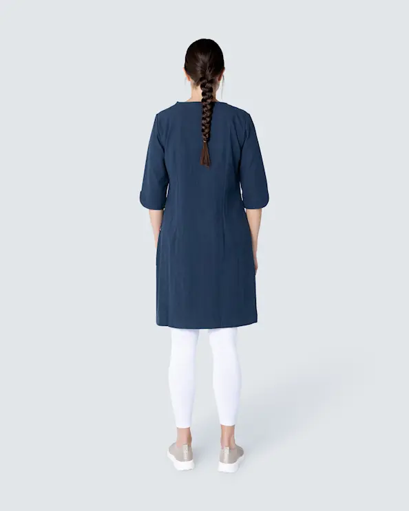 SW Cotton Crincle GOTS Emma Laivastonsininen Mekko Naiset