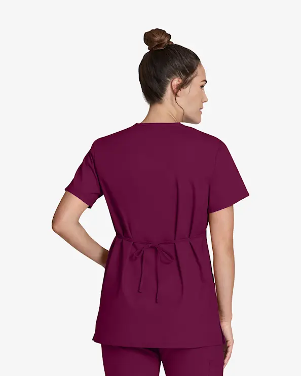 Dickies Signature Mock Wrap Top DKE632 Vinrød