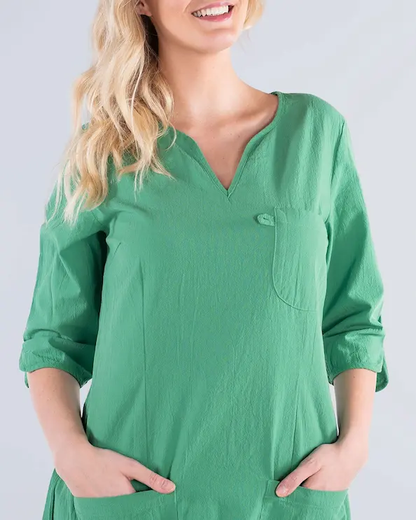 South West Cotton Crincle GOTS Emma Vihreä Mekko Naiset