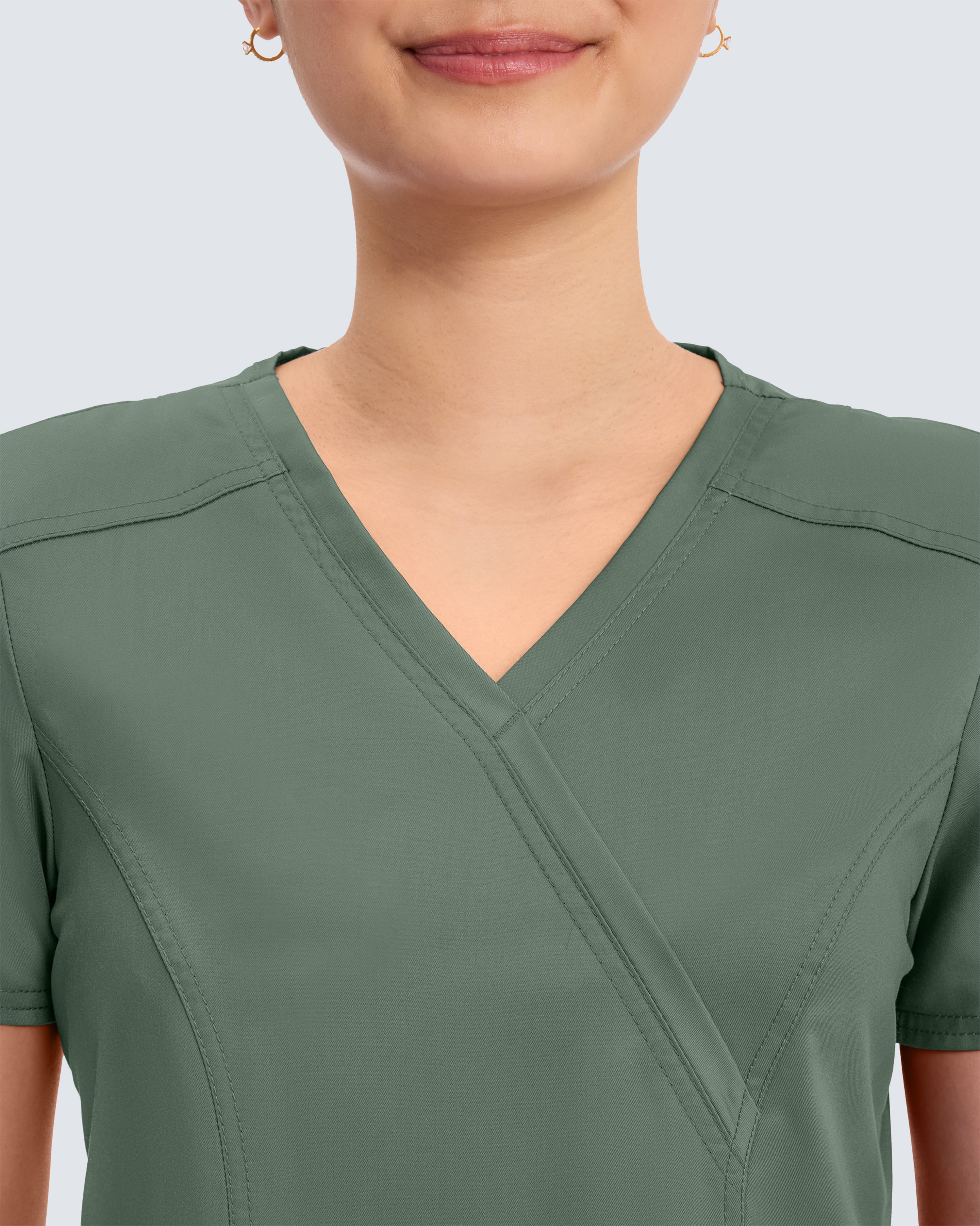 Cherokee Revolution Mock Wrap Top WWE610 Olivgrön