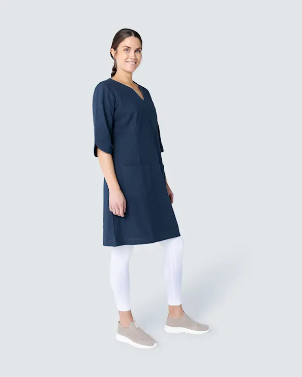 SW Cotton Crincle GOTS Emma Laivastonsininen Mekko Naiset