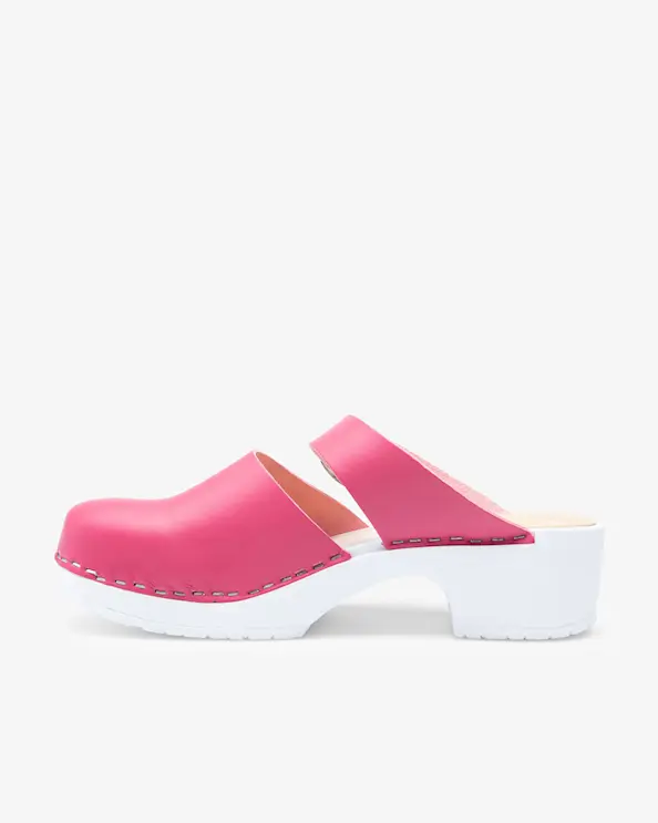 Beez Belle Slip-on Clogs mit Holzsohle Rosa Vegan