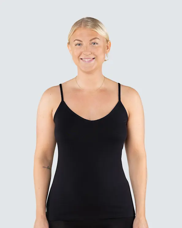 Linne Ellen Bambu V-hals Svart