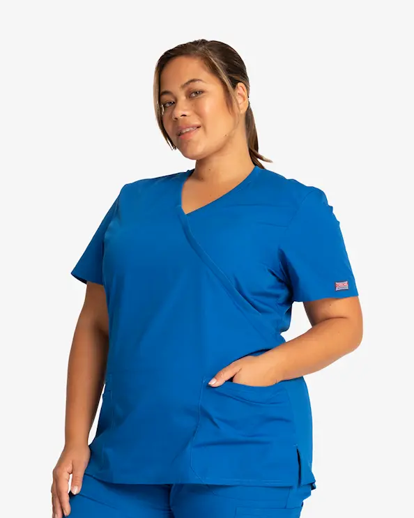 Cherokee Originals Mock Wrap Top WWE650 royal blue