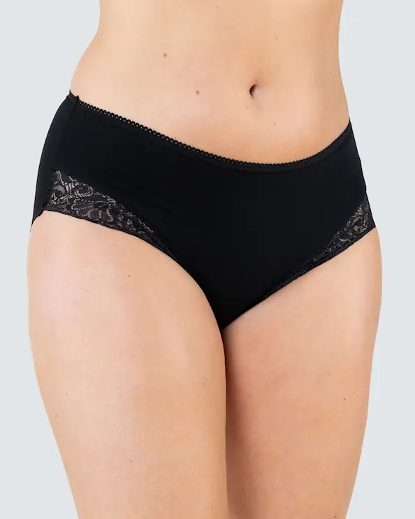 Truse Midi Sort Sofie 2-pak