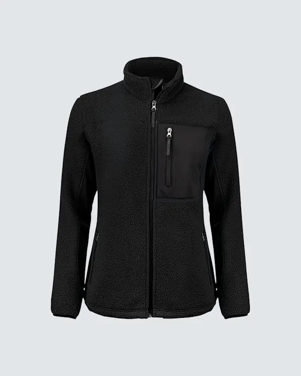 Texstar Pile Fleece Jacka Dam Svart