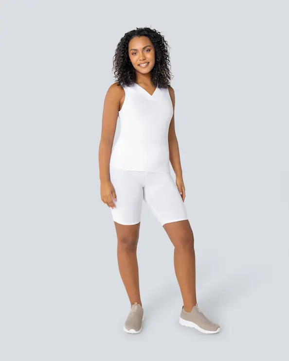 Beez Basics Top med V-hals hvid