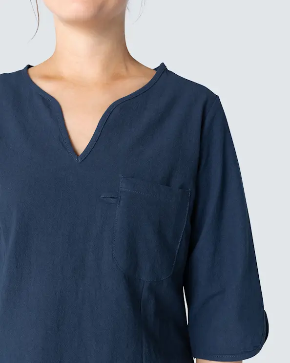 SW Cotton Crincle GOTS Emma Laivastonsininen Mekko Naiset