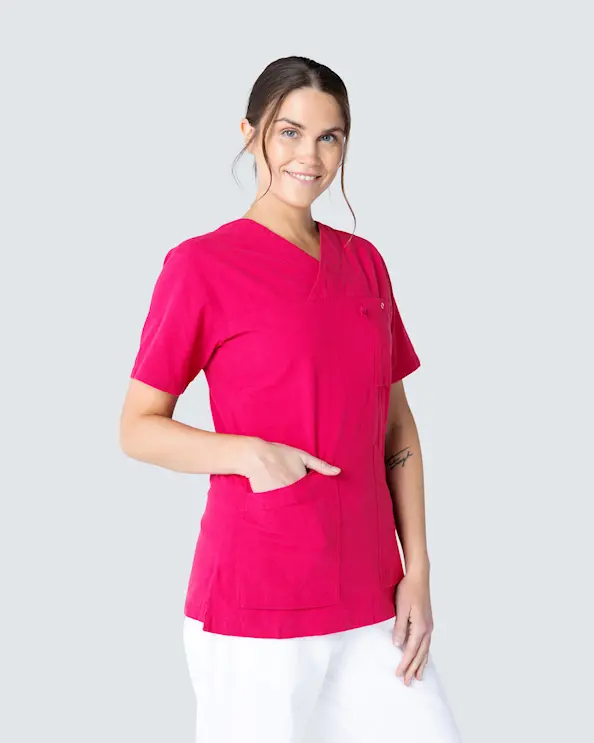 South West Cotton Crinkle Carin Fuchsia Busseronne Kvinde