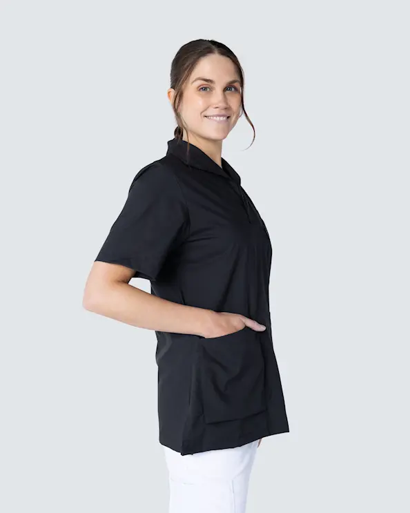 Almedahls Sort Bluse med Krave Dame