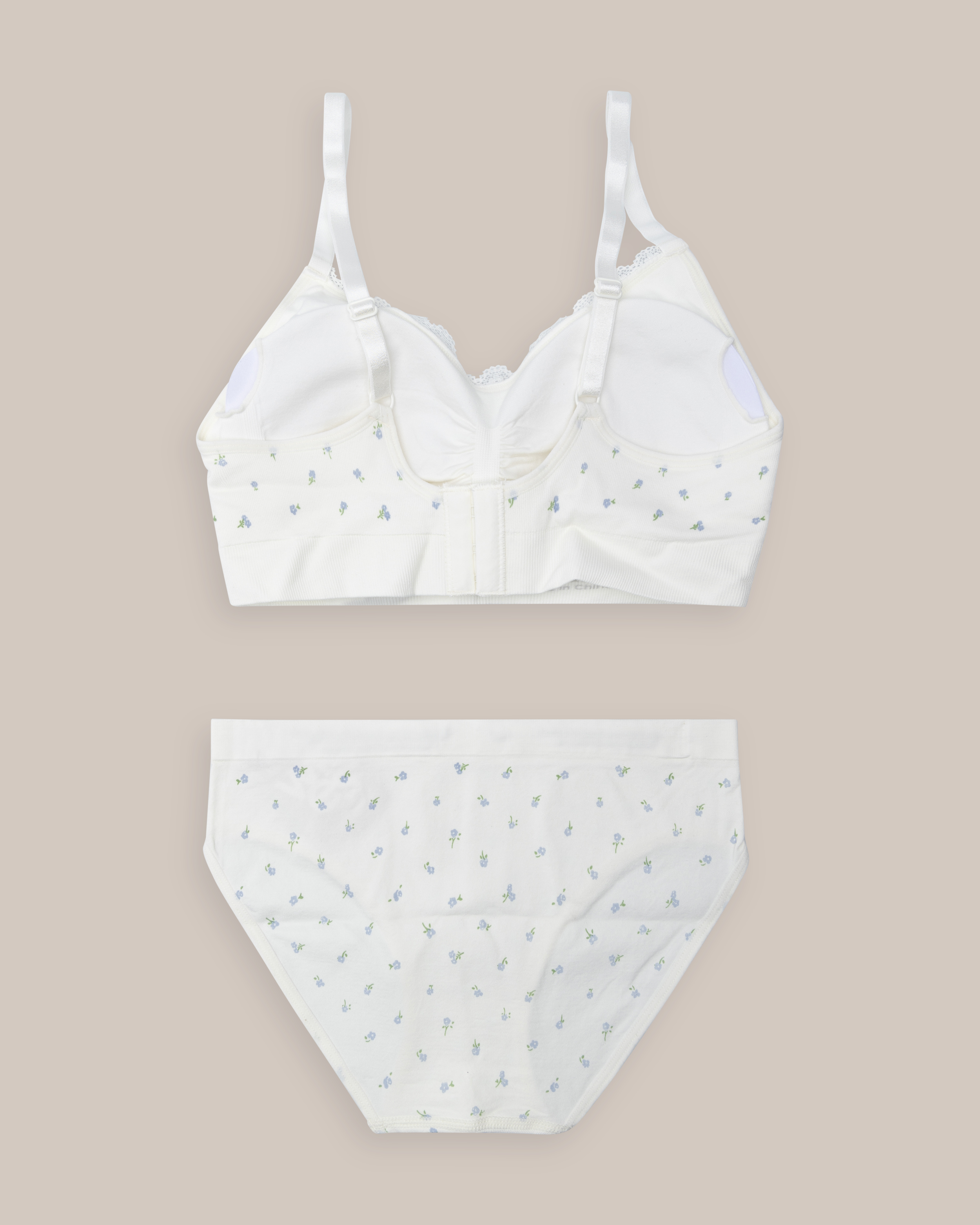 Seamless Sett Jonna Småblomstret Hvit