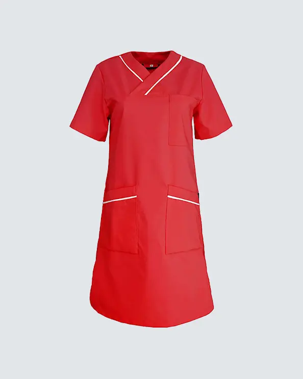 Almedahls Rød/Hvid Kjole