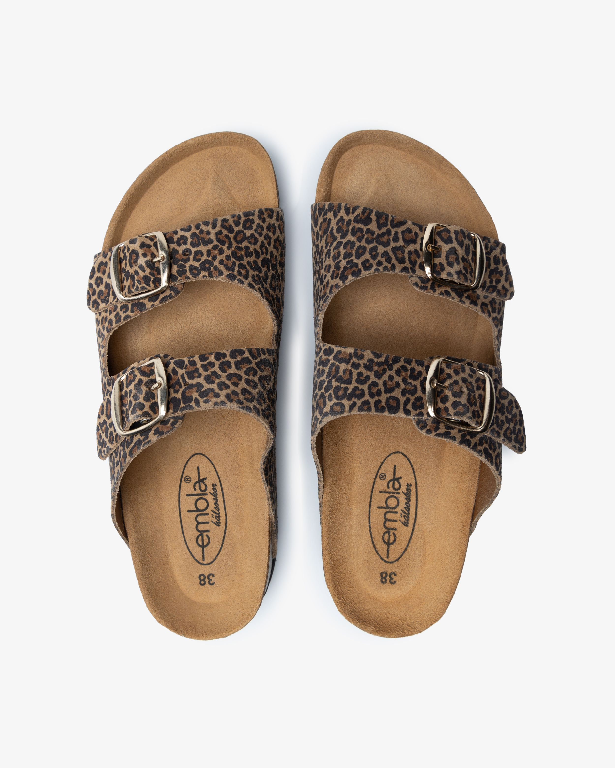 Embla 2736 Damesandal Airbed Leopard Bronse