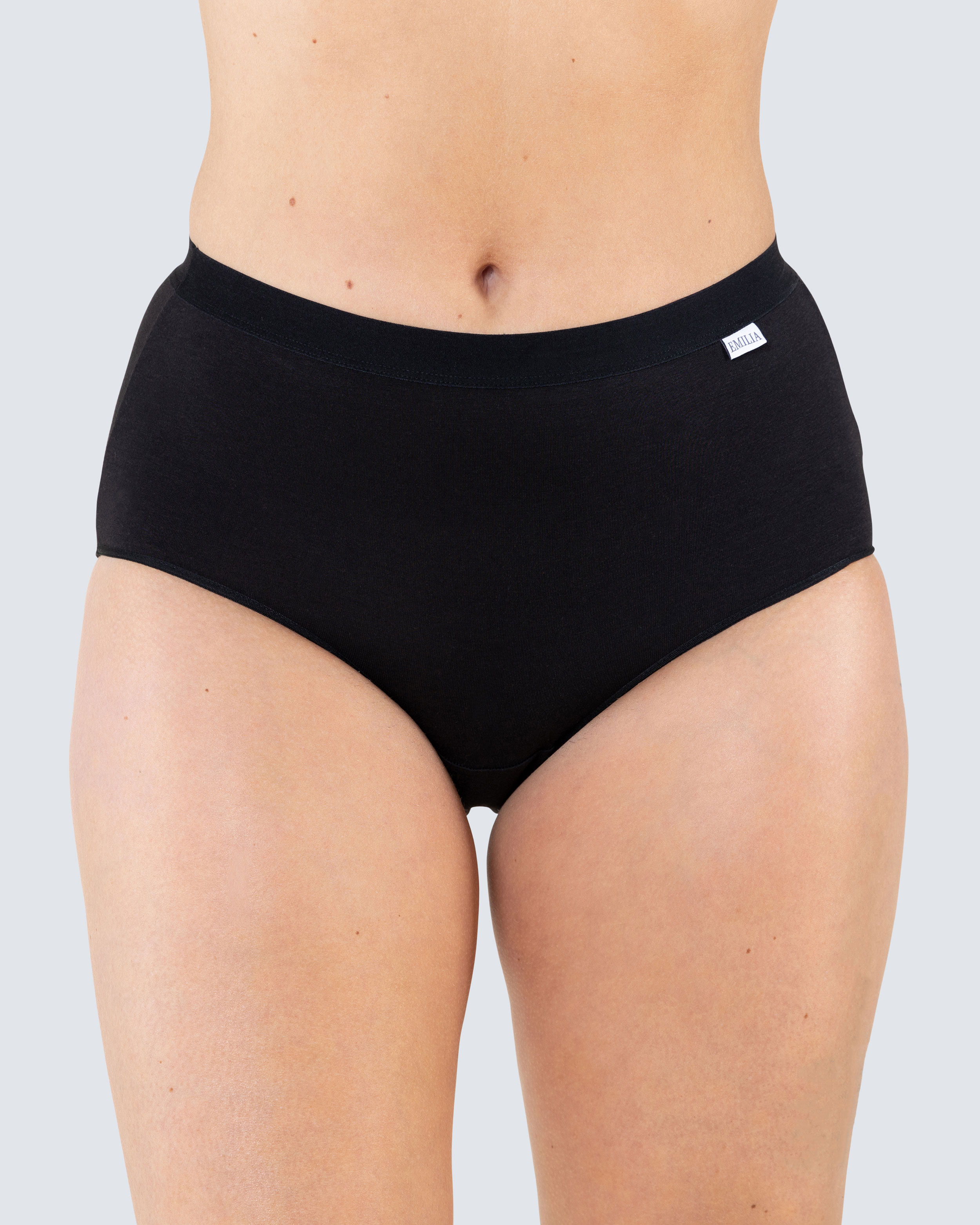 Korkeavyötäröiset alushousut Bambu Musta