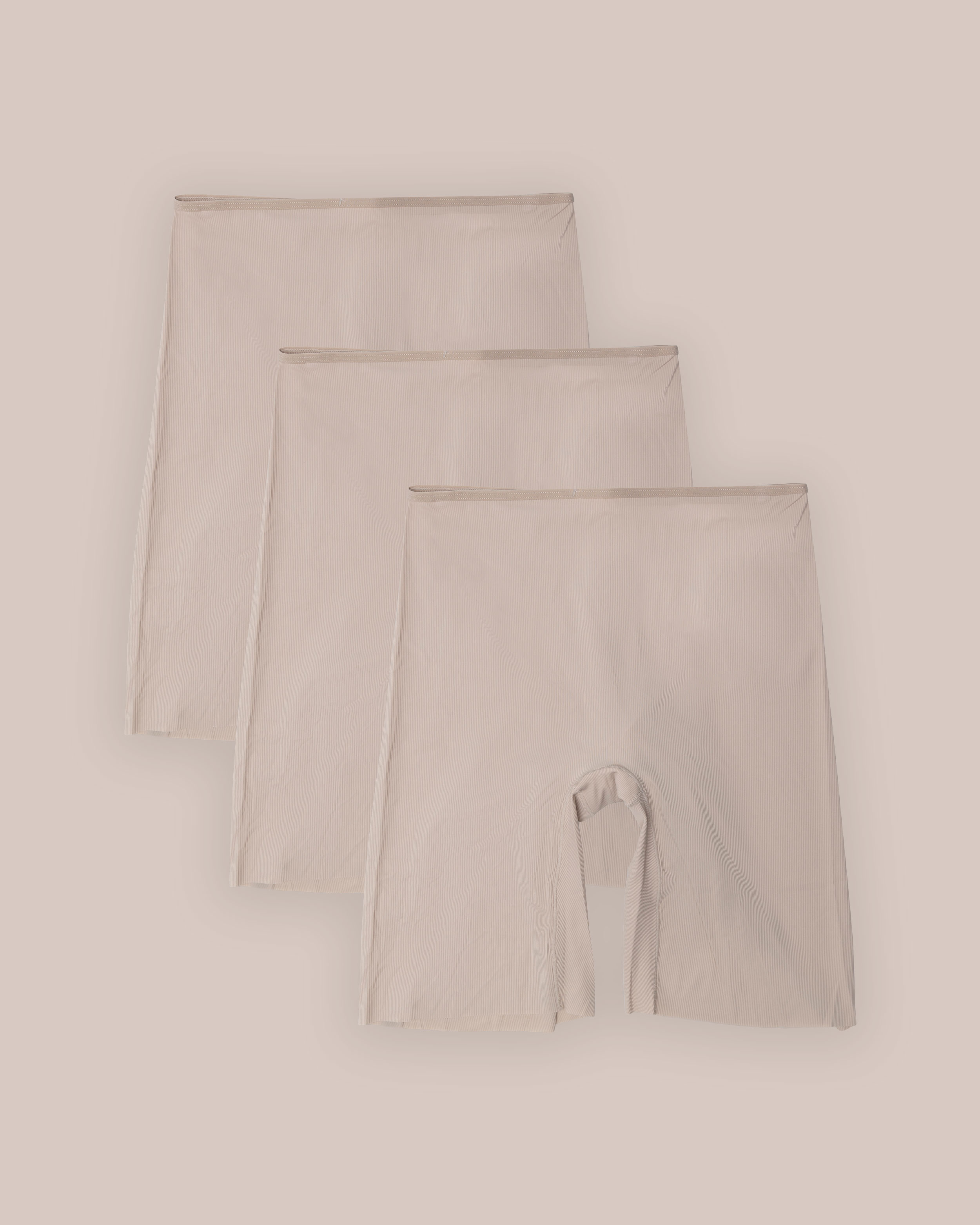 Sykkelshorts Lasercut Beige 3-pakning