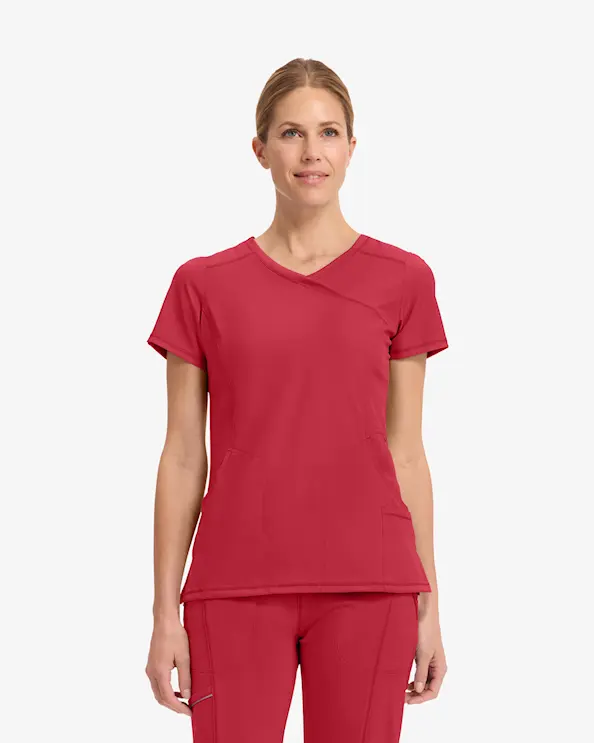 Infinity Mock Wrap Top CKE2625A Rød