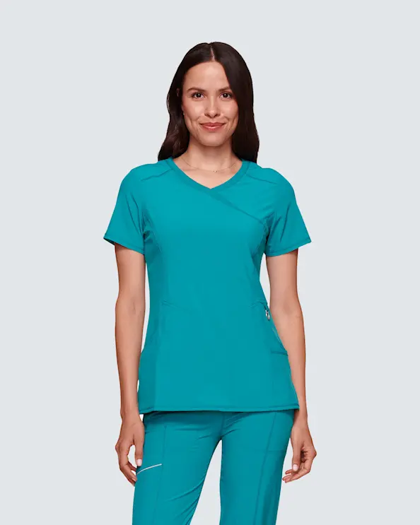 Infinity Mock Wrap Top CKE2625A Turkoosi