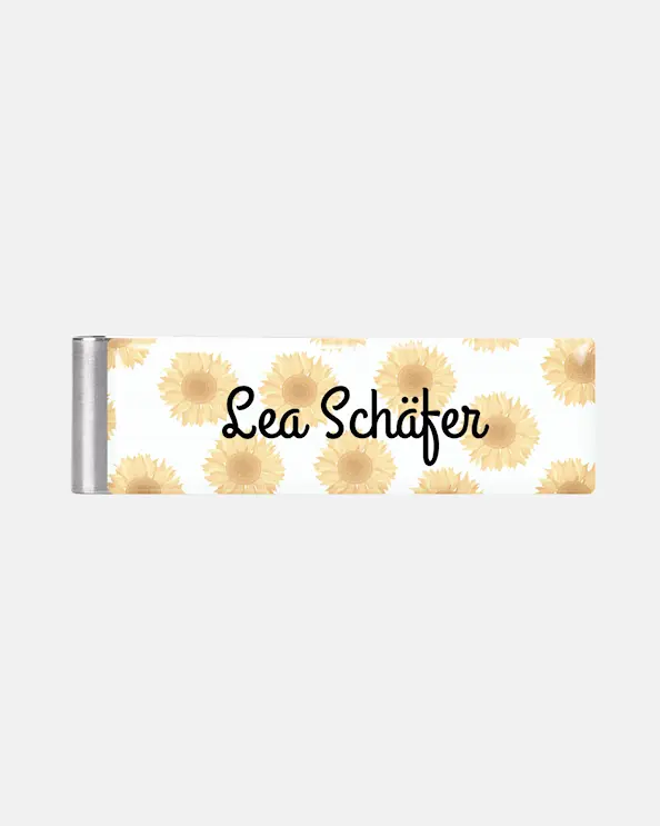 Namensschild mit Clip Sunflowers