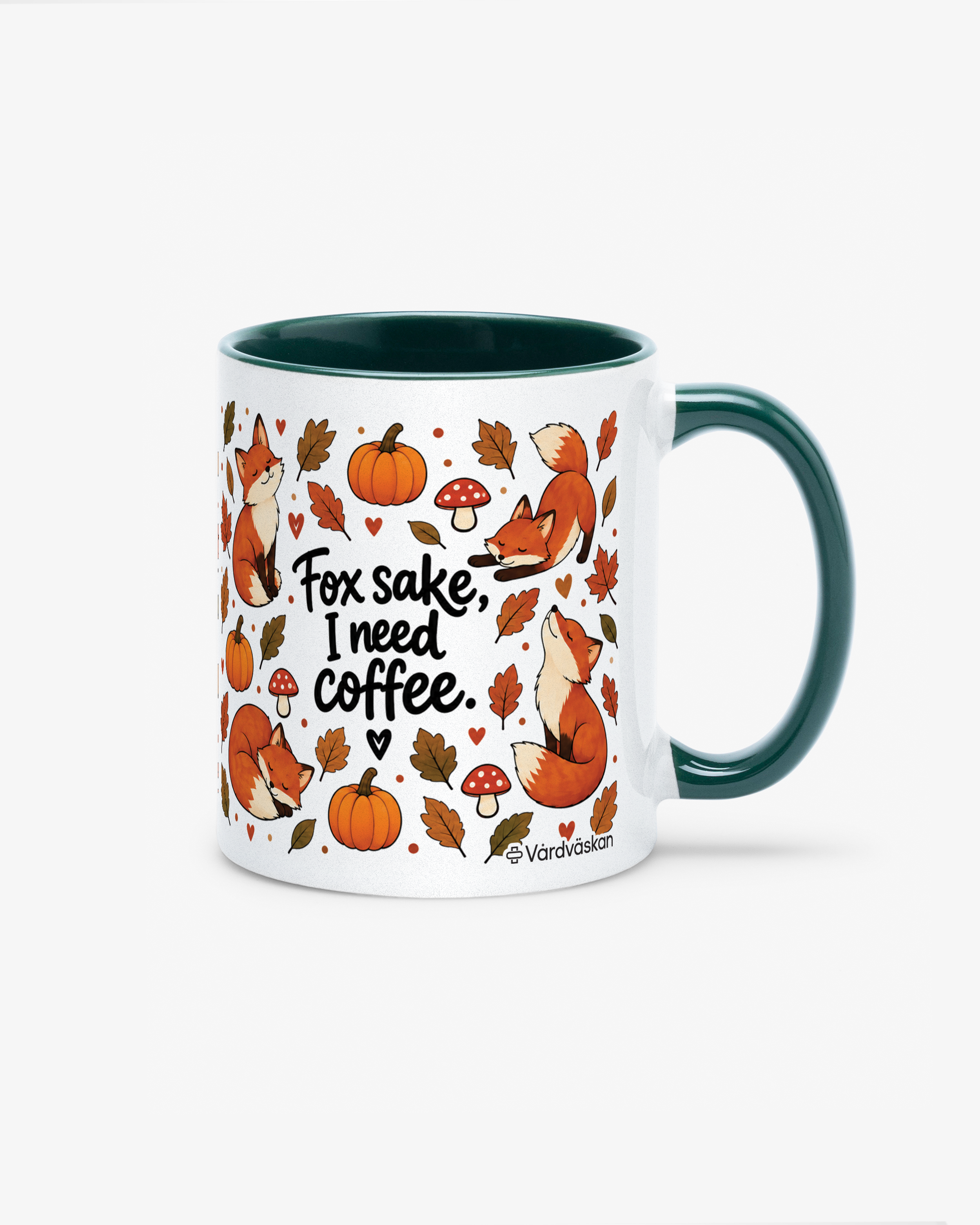 Mugg Fox sake, I need coffee Mörkgrön