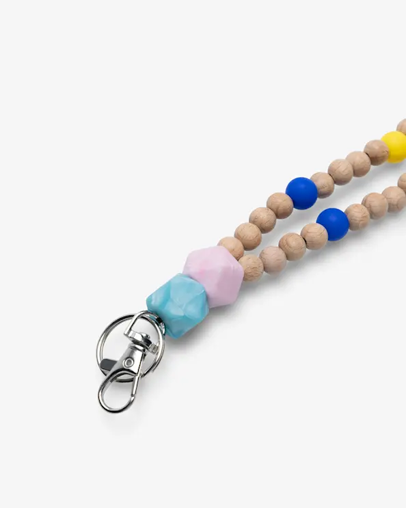 Nyckelband Färgglada Träpärlor