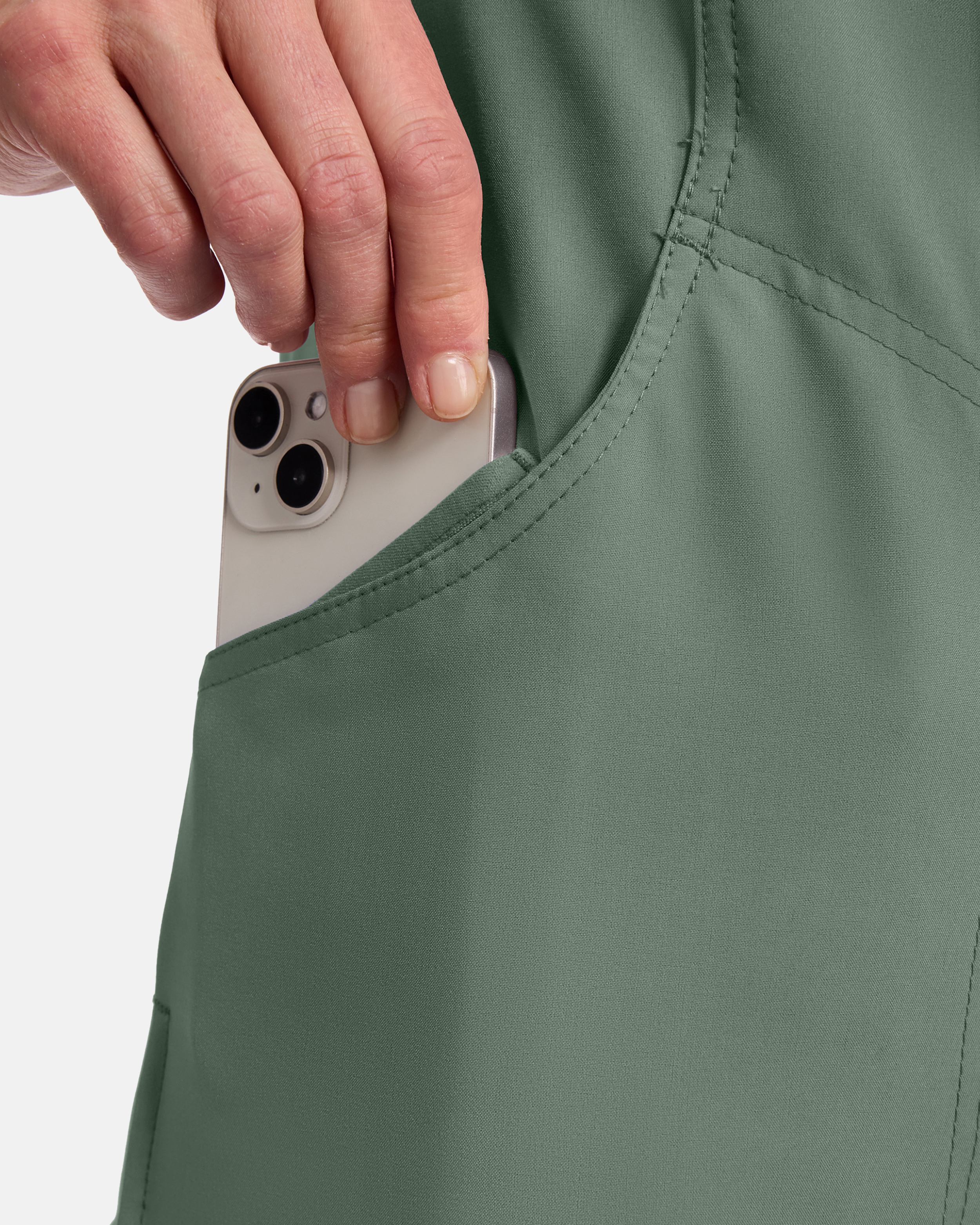 Infinity Mock Wrap Top CKE2625A Olivgrön